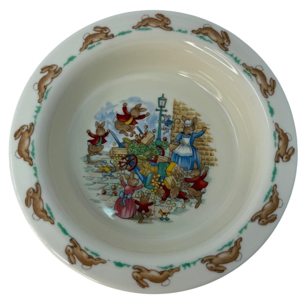 Royal Doulton Vtg Bunnykins English Bone China Child Rim Fruit / Dessert Bowl